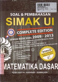 Image of Matematika Dasar: Soal & Pembahasan Simak UI