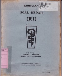 Image of Soal - Jawab Ujian Ilmu Bedah: untuk Tingkat Sarjana Fakultas Kedokteran