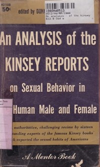 Image of An Analysis : Of the Kinsey Reports on Sexual Behavior In the Human Male and Female