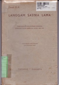 Image of Langgam Sastra Lama: untuk SLA dan Perguruan Tinggi