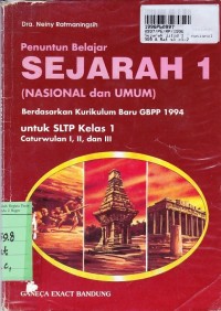 Image of Penuntun Belajar Sejarah [Nasional & Umum - Jilid 1]: untuk SLTP Kls. I Cawu 1, 2 & 3 [Kur. Baru GBPP th. 1994]