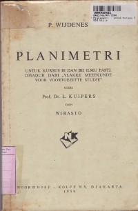 Image of Planimetri: untuk Kursus BI & BII Ilmu Pasti [DariVlakke Meetkunde Voor Voortgezette Studie]
