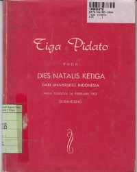 Image of Tiga Pidato pada Dies Natalis ke-III