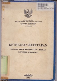 Image of Ketetapan-ketetapan Majelis Permusyawaratan Rakyat Republik Indonesia