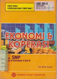Image of Ekonomi dan Koperasi [3]: untuk SMP Kls. III  Sem. 5 & 6