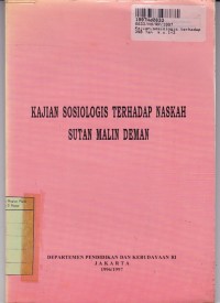 Image of Kajian Sosiologis Terhadap Naskah Sutan Malin Deman