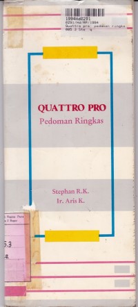 Image of Quattro Pro: Pedoman Ringkas
