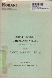 Image of Surat Ensiklik Humanae vitae [Hidup insani] dari Santo Paulus VI Mengenai Pengaturan Kelahiran