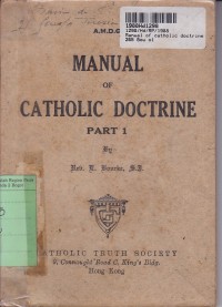 Image of Manual of Catholic Doctrine [Part I]