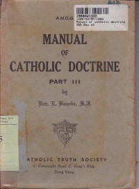 Image of Manual of Catholic Doctrine [Part lll]