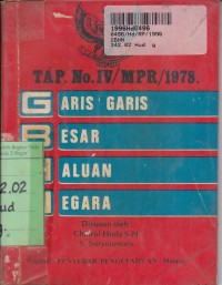 Image of Ketetapan No. IV/MPR/1978: Garis-garis Besar Haluan Negara
