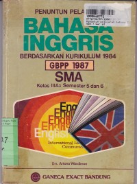 Image of Penuntun Pelajaran Bahasa Inggris [Jld 3a3]:untuk SMA Kls. III Sem. 5 & 6 [Kur. th 1984/GBPP th. 1987]