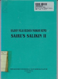 Image of Kajian Nilai Budaya Naskah Kuno Sairu's Salikin II