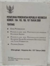 Image of Peraturan Pemerintah RI no. 104, 105, 106, 107 th. 2000