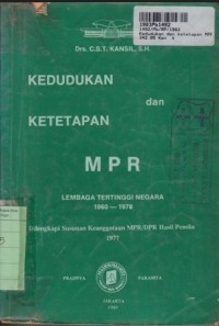 Image of Kedudukan dan Ketetapan MPR: Lembaga Tertinggi Negara 1960-1978