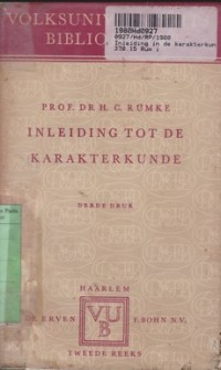 Image of Inleiding In de Karakterkunde