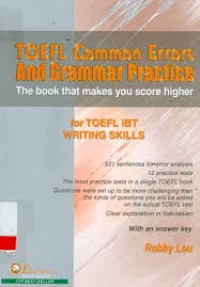 Image of Toefl Common Errors and Grammar Practise: the Book that Makes You Score Higher