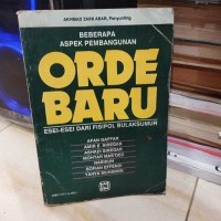 Image of Beberapa Aspek Pembangunan Orde Baru: Esei-esei dari Fisipol Bulaksumur