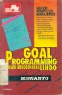 Image of Goal Programming dengan Menggunakan Lindo