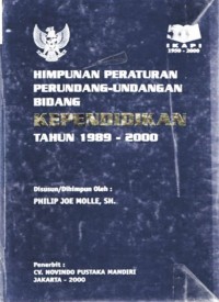 Image of Himpunan Peraturan Perundang-undangan Bidang Kependidikann th. 1989 - 2000