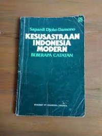 Image of Kesusastraan Indonesia Modern= Beberapa Catatan