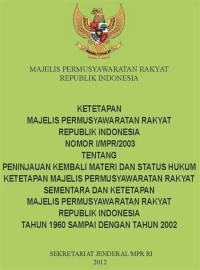 Image of Ketetapan MPR RI Nomor I/MPR/2003
