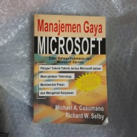 Image of Manajemen Gaya Microsoft: Menciptakan Teknologi, Membentuk Pasar...